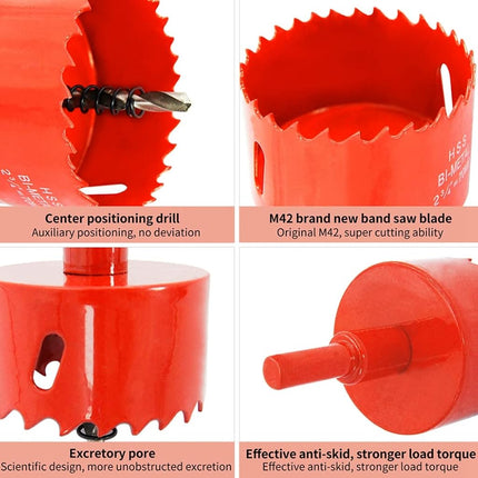 Hole Saw LAIWEI with Arbor HSS Hole Cutter for Drilling Wood, Plastic, Gypsum Board, etc. Drill bit Diameter 1-3/8''(35mm)