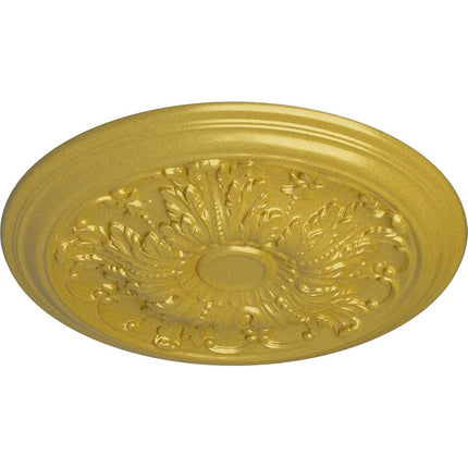20"OD x 1 1/2"P Damon Ceiling Medallion (Fits Canopies up to 3 3/8"), Hand-Painted Rich Gold