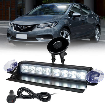 Xprite 8 inch White Emergency Strobe Dash Lights, 