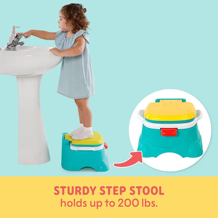 Sesame Street Elmo Hourra ! Pot d'apprentissage 3 en 1, réducteur de toilettes, chaise de pot et marchepied pour garçons et filles, réservoir amovible, poignée de chasse d'eau factice avec sons, bleu