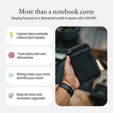 LOCHBY Pocket Journal | Tomoe River 3.5" x 5.5" Notebook | Waxed Canvas | Ideal for Travelers & Daily Use, Fits Field Notes, Moleskine Cahier