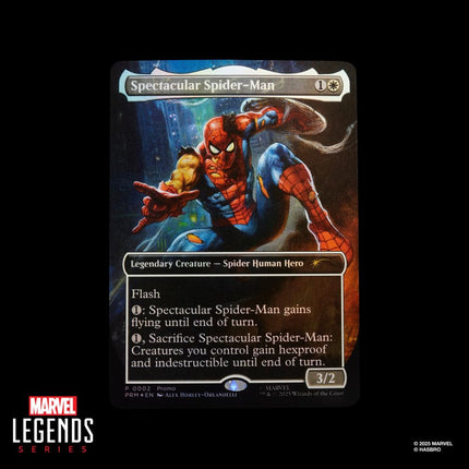 Marvel Legends Series Magic: The Gathering Battle-Damaged Spider-Man, 6-Inch Action Figure Toy Plus Exclusive Foil Collectible Card Game Trading Card