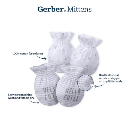Manoplas Gerber sin arañazos para bebé niña, paquete de 8 y 12, azul marino/gris/blanco, de 0 a 3 meses (paquete de 12)