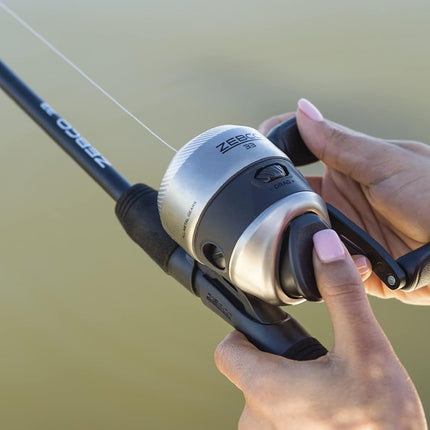 Zebco 33 Spincast Reel and Fishing Rod Combos (2-Pack), 5-Foot 6-Inch 2-Piece Fiberglass Rods with EVA Handle, Quickset Anti-Reverse Fishing Reels with Bite Alert, 1-Pink, 1-Black
