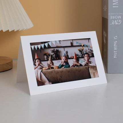 Litpoetic 200 Count Photo Frame Cards with Envelopes 4x6 Paper Picture Frame Notecards Photo Card Holder for Back to School Teacher Appreciation Halloween Wedding Birthday Classroom DIY - White