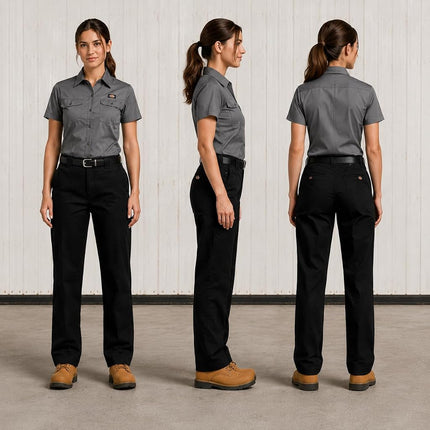 Dickies Women's Flex Work Pants – Stretch Straight Leg Uniform Trousers for Office, Retail & Healthcare, Black, 18 Tall