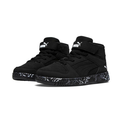 Baskets montantes à scratch Puma Rebound Layup pour enfant unisexe, noir, taille 29.5