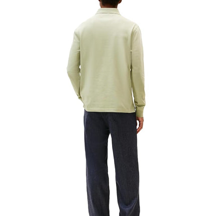 Tommy Hilfiger Mens Long Sleeve Polo Shirts in Regular Fit with Stretch and Organic Pique Cotton, Earth Sage, XS