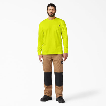 T-shirt à manches longues et col rond épais Dickies pour homme, jaune vif, XXXL