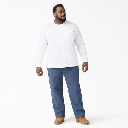 Dickies Men's Big-Tall Long Sleeve Heavyweight Crew Neck, White, X-Large/Tall