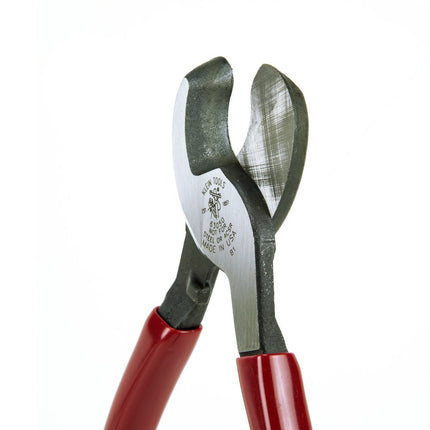 KLEIN TOOLS Cable Cutter, High Leverage Coaxial Cable Cutter For Aluminum, Copper, Communications Cable Red/Silver 63050