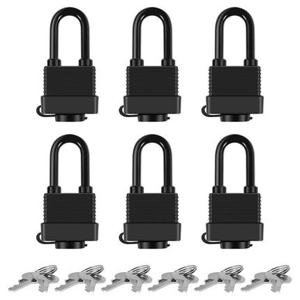 Abizarch Padlocks Keyed Alike for Outdoor use, Pack of 6, Laminated Steel Lock Set Safety Padlock, Waterproof Heavy Duty Outdoor Security Lock