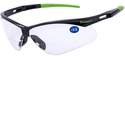 ProtectX Bifocal Safety Glasses 2.0 Diopter, Safet