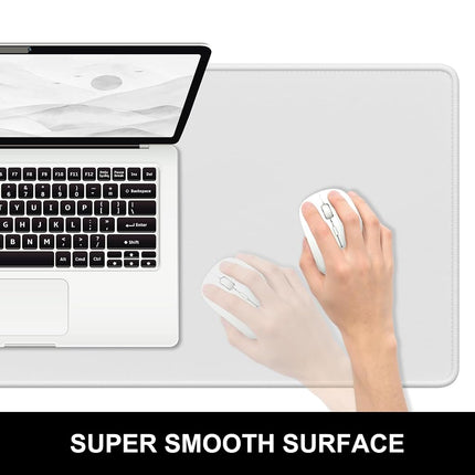 Hsurbtra Desk Pad, 32" x 16" Premium-Textured Desk Mat, Stitched Edge Anti-Slip Waterproof Rubber Mouse Pad, L Extended Computer Mat for Office Gaming Laptop Keyboard Space Gray