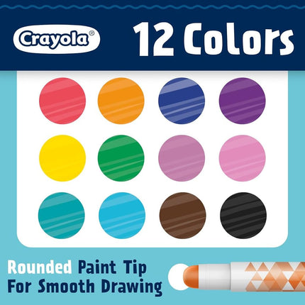 Crayola Acrylic Paint Doodle Sticks (12ct), Multi-Surface, Quick Dry, Less Mess Kids Paints, Ages 8+