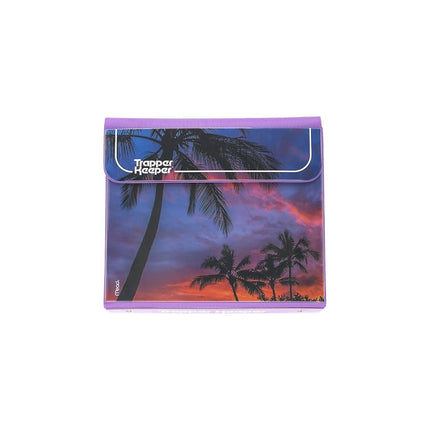 Trapper Keeper Binder, Retro Design, 1 Inch Binder Includes 2 Folders and Extra Pocket, Metal Rings and Spring Clip, Secure Storage, Palm Trees, Mead School Supplies (260038FDE1-ECM)