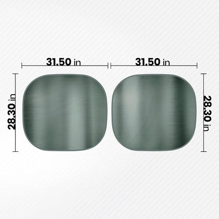 BDK 2PC Metallic Charcoal Gray Car Window Sun Shade Auto Shade for Windshield Visor, Block UV Reflect Heat to Keep Your Car SUV Truck, 31.75" x 28.75"
