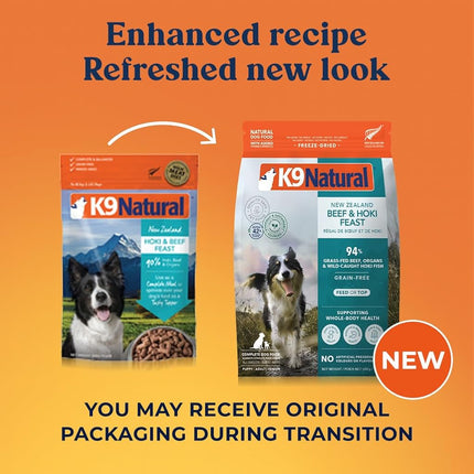 K9 Natural Hoki & Beef Freeze-Dried Dog Food, Grain-Free, 500g