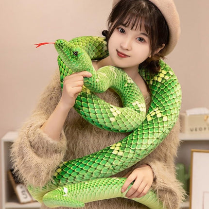 Xshelley 120 inch high Simulation Extra Long Snake, Soft Plush Toy, Snake Stuffed Animal, Large Stuffed Animal Toy, Children's Toy Gift (Green)