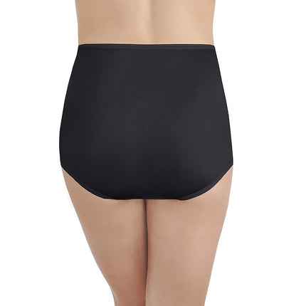 Vanity Fair Women's High Waisted Underwear, Full Coverage Ladies Panties, Perfectly Yours Briefs, Nylon Lace - Midnight Black, 11