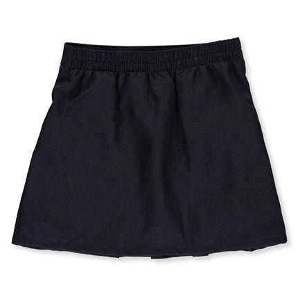 Nautica Girls' School Uniform Pleated Pull-on Scooter Skirt with Undershorts, Knit Waistband, Navy Ruffle, 7
