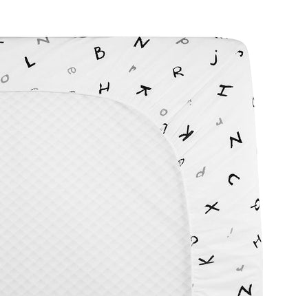 American Baby Company 100% Natural Cotton Fitted Pack and Play Sheet 39" x 27" - Soft & Breathable Pack N Play Sheet for Playpen, Playard & Mini Crib Mattress, Alphabet, for Boys & Girls