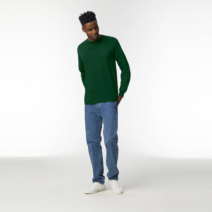 Gildan Men's Ultra Cotton Long Sleeve T-Shirt, Style G2400, Multipack, Forest Green (3-Pack), XXL (Pack of 3)