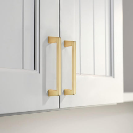 khtumeware 6 Pack 3 Inch(76mm) Kitchen Cabinet Handles Brushed Gold,Brushed Brass Cabinet Pulls Kitchen Cabinet Hardware, Furniture Pulls for Bathroom Cupboard Drawer Handles Dresser Pulls