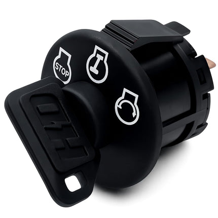 Interruptor de encendido de arranque HD SIN faros, 3 posiciones, reemplaza a John Deere AM132808 AM122881 LT133 LT155 LT166 LT190 LTR155 LTR166 G100 SST15 SST16 SST18 con 1 paraguas, 1 llave de acero y mosquetón
