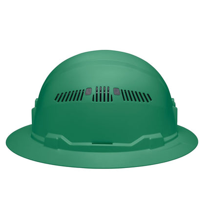 Klein Tools 60941 Hard Hat, Vented, Full Brim Style, Padded, Self-Wicking Odor-Resistant Sweatband, Green