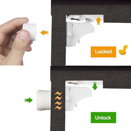 Child Safety Magnetic Cabinet Locks - 20 Pack Children Proof Cupboard Baby Locks Latches with 3M Adhesive for Cabinets & Drawers and Screws Fixed for Durable Protection (Optional) 3 Keys