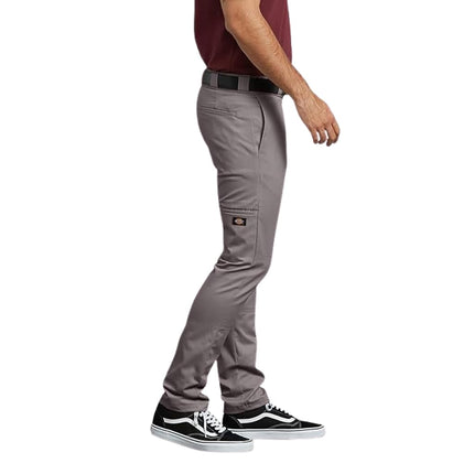 Dickies Men's Skinny Fit Double Knee Work Pants, Silver, 40W x 30L