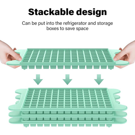 Mini Ice Cube Tray for Freezer: FDDBI Small Ice Trays for Freezer with Bin - 117×4PCS Easy Release Nugget Ice Tray - Crushed Ice Tray with Container
