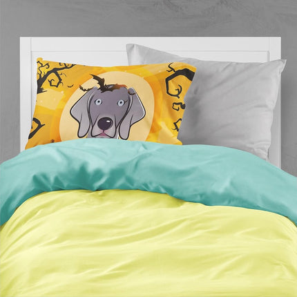 Caroline's Treasures BB1789PILLOWCASE Halloween Weimaraner Fabric Standard Pillowcase, Large, Multicolor