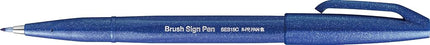 Pentel Brush Sign Pen - Blue (Pack of 10), SES15C-