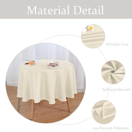 Fitable Outdoor and Indoor Tablecloth, Beige, 60 Inches Round
