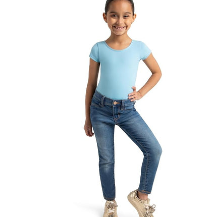 Justaucorps Capezio à Manches Courtes - Fille, Bleu Clair, Moyen