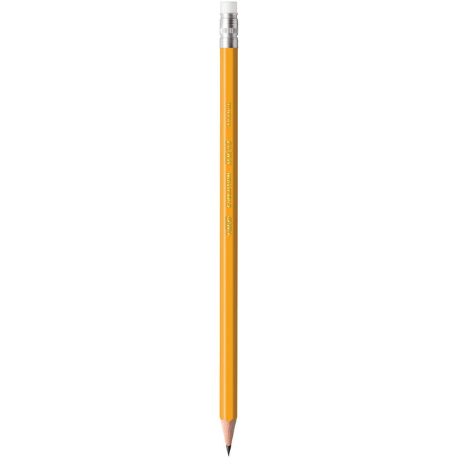 Lápiz con cuerpo BIC Evolution, mina n.º 2, cuerpo amarillo, paquete de 18