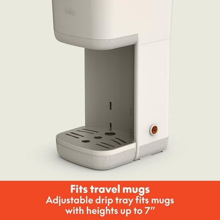 Cafetière individuelle Bella, compatible avec les dosettes K-Cup et le café moulu, avec plateau égouttoir amovible et réglable, arrêt automatique et accessoires réutilisables lavables au lave-vaisselle, infuse de 6 à 14 oz