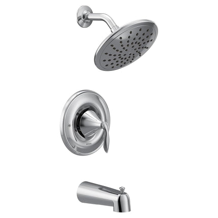 Moen T2233EP Eva Sistema de ducha de bañera con cabezal de ducha de lluvia sin válvula, cromo