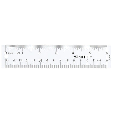 Westcott 10561 Acrylic Clear Ruler, 6 in