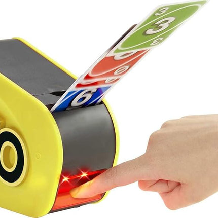 Mattel Games Uno Attack Mega Hit Card Game with Random-Action Launcher with Lights & Sounds & 112 Cards, Kid, Teen & Adult Game Night Gift Ages 7 Years & Older