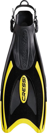 Cressi Palau Fins - Adult and Child Adjustable Diving, Apnea and Snorkelling Flippers Fins, Black/Yellow, UK 10/12 - EU L/XL 44/47