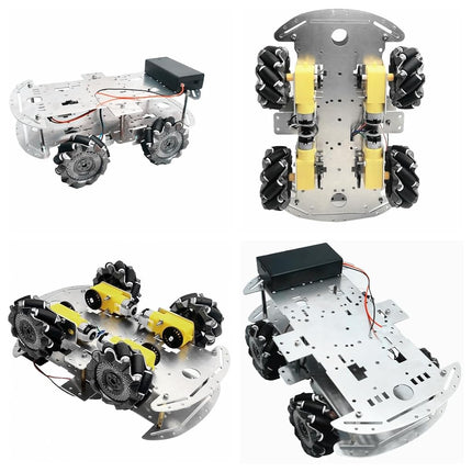 DWWTKL DIY Mecanum Wheel Car Kit with Metal Chassis and TT Motor Smart Robot 4WD Omnidirectional Car Programming Kit with Speed Encoder for Arduino/Microbit/Raspberry Pi for Adult Age 15+(Unassembled)