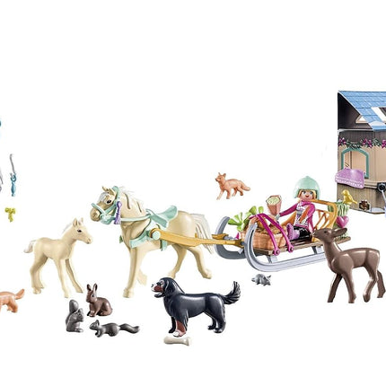Playmobil 71345 Advent Calendar - Christmas Sleigh Ride, Countdown to Christmas, Includes 24 doors to open each day in December, Christmas toy for children ages 4 years+