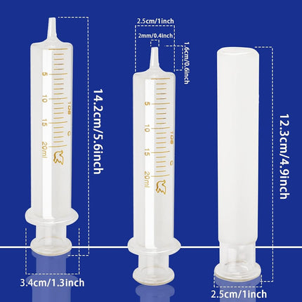 Jiaxix 5 Pack 20ml Glass Syringes With Caps