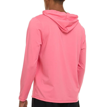 Champion Men's Sun Hoodie, Long Sleeve UPF 50+ Rash Guard Fishing Sun Shirt, Coral, S