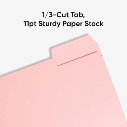 Smead 100 x Pink Standard Lever Arch Files 1/3 Cut Tabs Letter Size (12643)