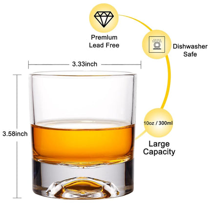 Hand Blown Crystal Skull Whiskey Glasses, Set of 2 Bourbon Glasses in Gift Box - 10 Oz Old Fashioned Glasses for Scotch, Cocktail, Rum - Perfect Gifts for Halloween, Christmas, Thanksgiving for Men