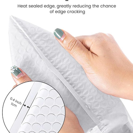 GSSSUSA Bubble Mailers 4x8 Inch 100 Pack Padded Envelopes Usable Size 4x7 Inch Shipping Envelopes Self Seal Small Packaging Shipping Bags for Mailing Jewelry, Small Business, White